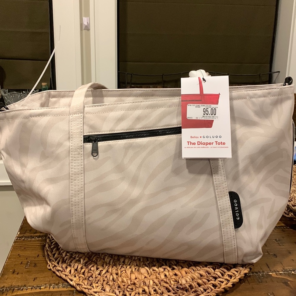 Colugo Diaper Tote on Dune Zebra